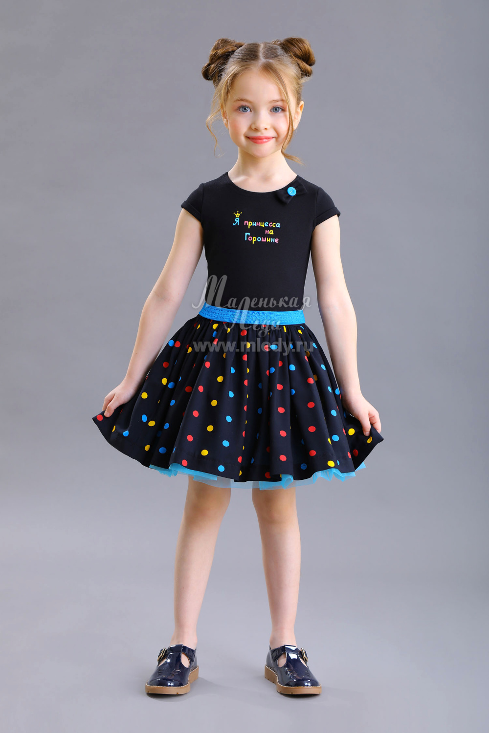 картинка Платье нарядное 1999/2-321-ТВК-320 (черный-мультиколор) от магазина Маленькая Леди