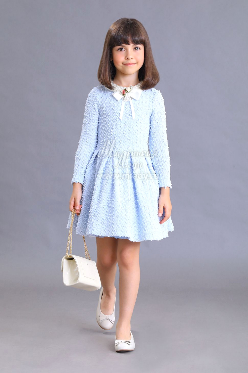 картинка Платье нарядное 1680/3-120-ВПБ (голубой) от магазина Маленькая Леди