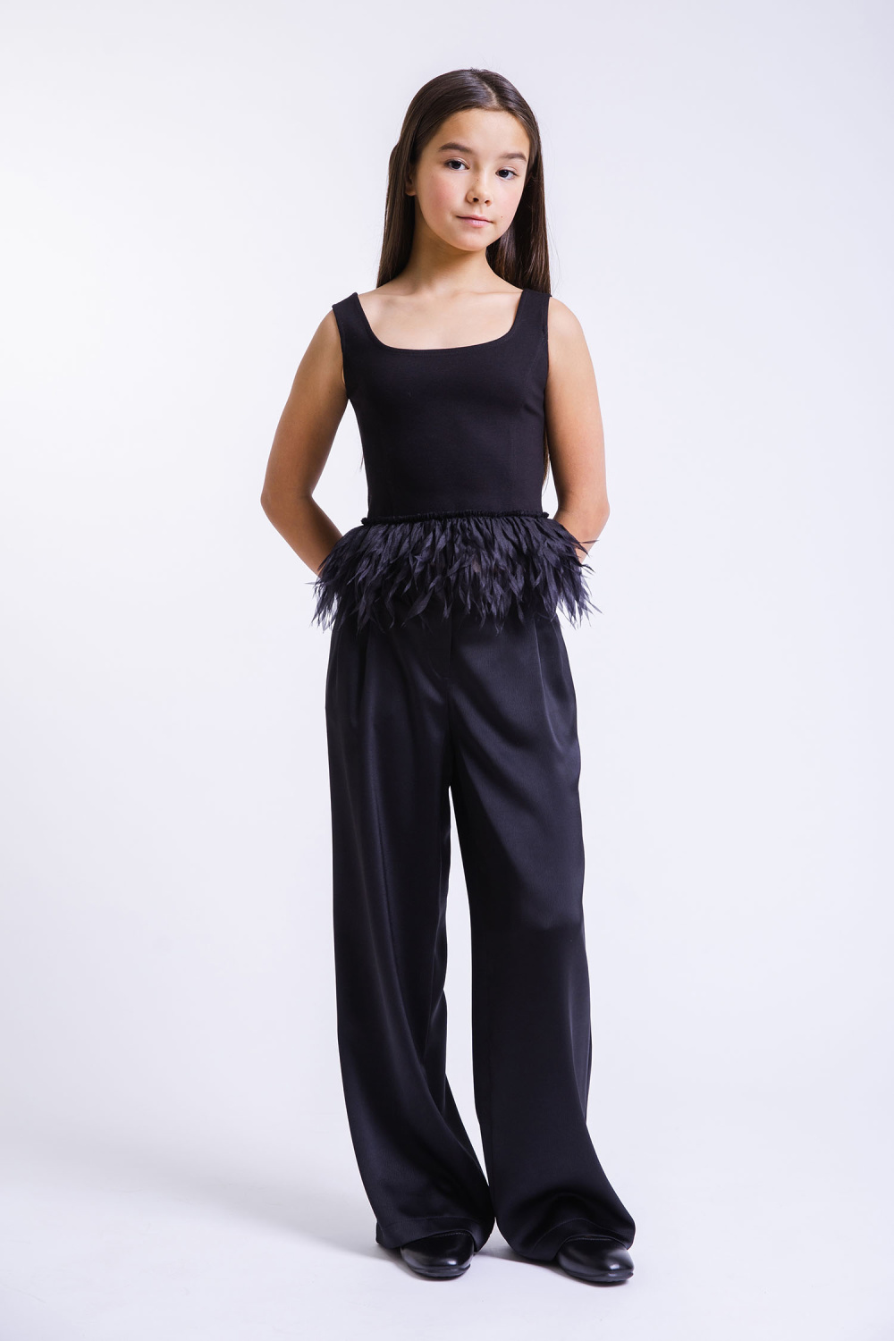 картинка Топ FSL-548-126-ТВК-340 (черный) от магазина Маленькая Леди