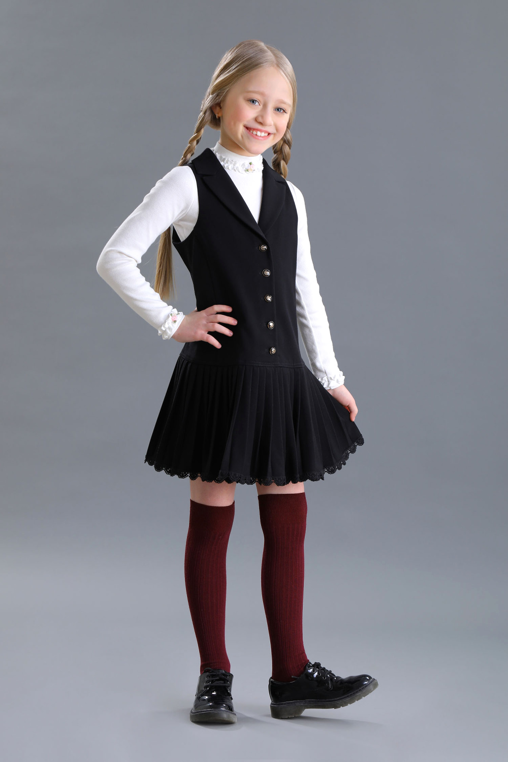 Школьный Сарафан для девочки из костюмной вискозы, цвет 