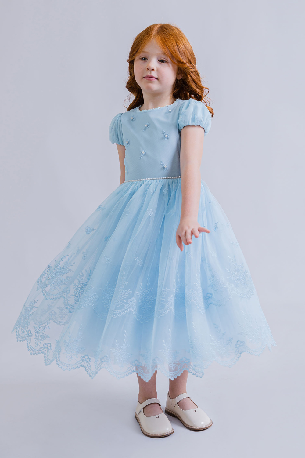 картинка Платье нарядное 2969/1-126-СВ (бирюзовый) от магазина Маленькая Леди