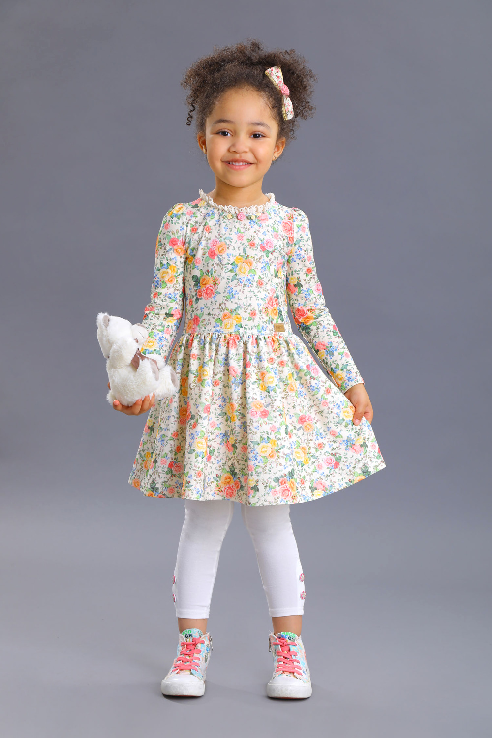 картинка Платье 2202/2-123-ТХКН-180 (молочная набивка 'розы') от магазина Маленькая Леди