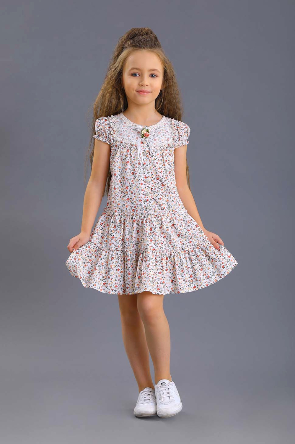 картинка Платье 2115-320-ВХН ЦВ (молочная набивка) от магазина Маленькая Леди
