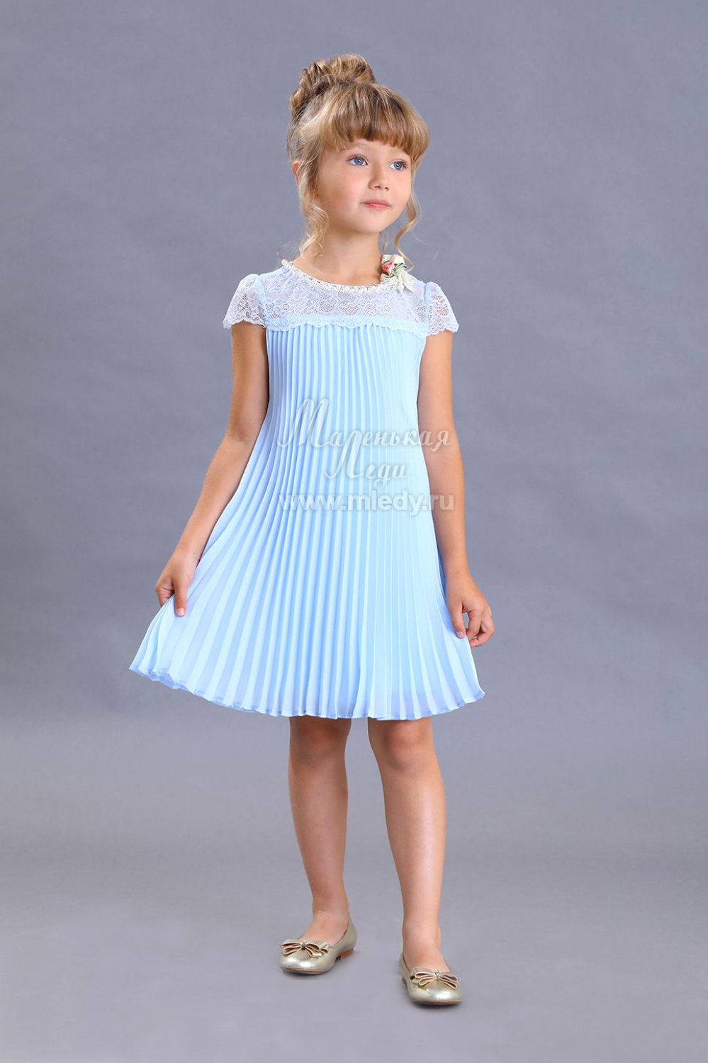 картинка Платье 317/2-120-ВПЖ (голубой) от магазина Маленькая Леди