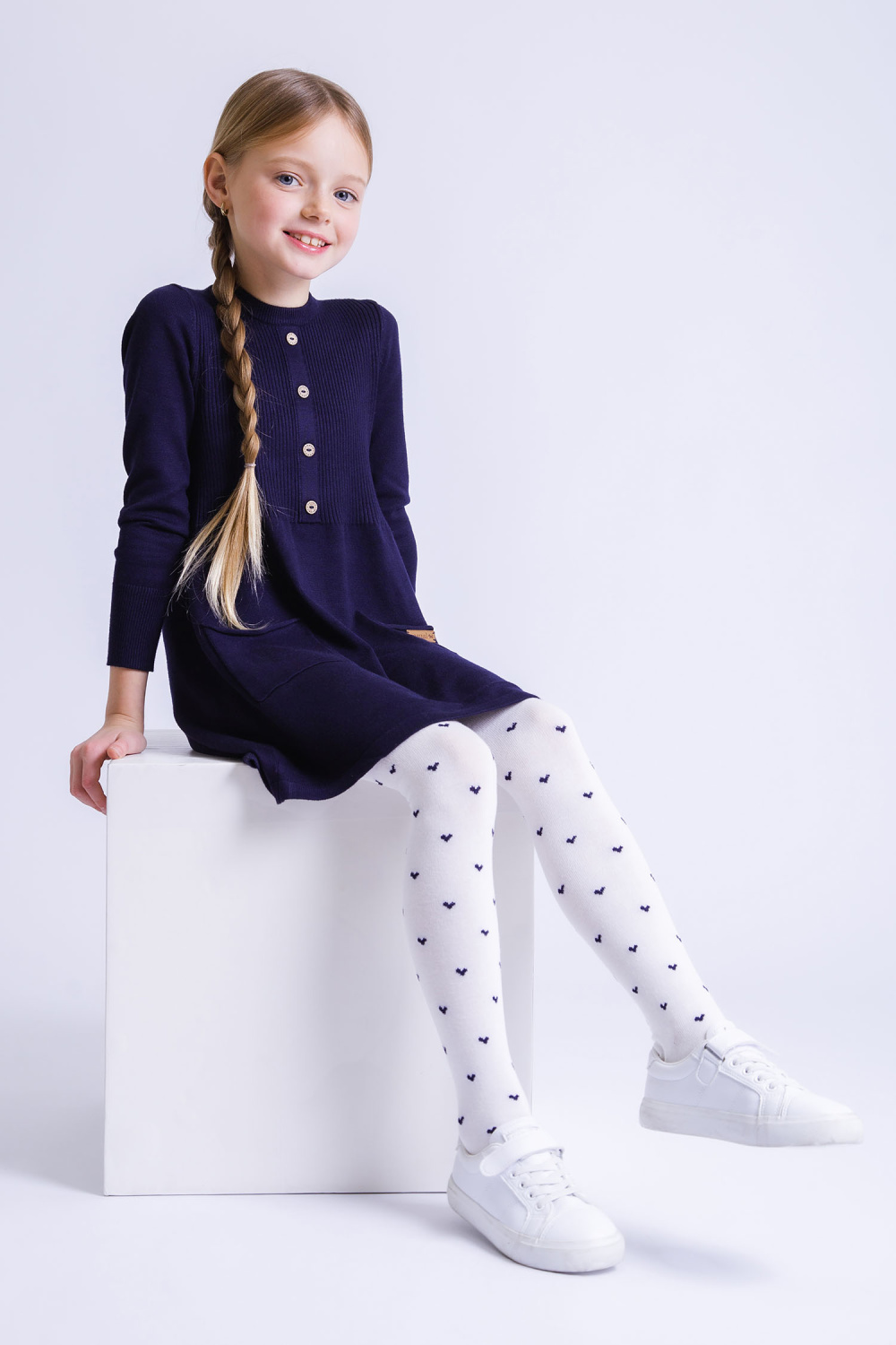 картинка Колготки К640 (молочный/темно-синий) от магазина Маленькая Леди