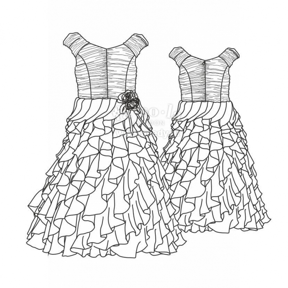  Платье нарядное для девочки из жоржета, цвет 