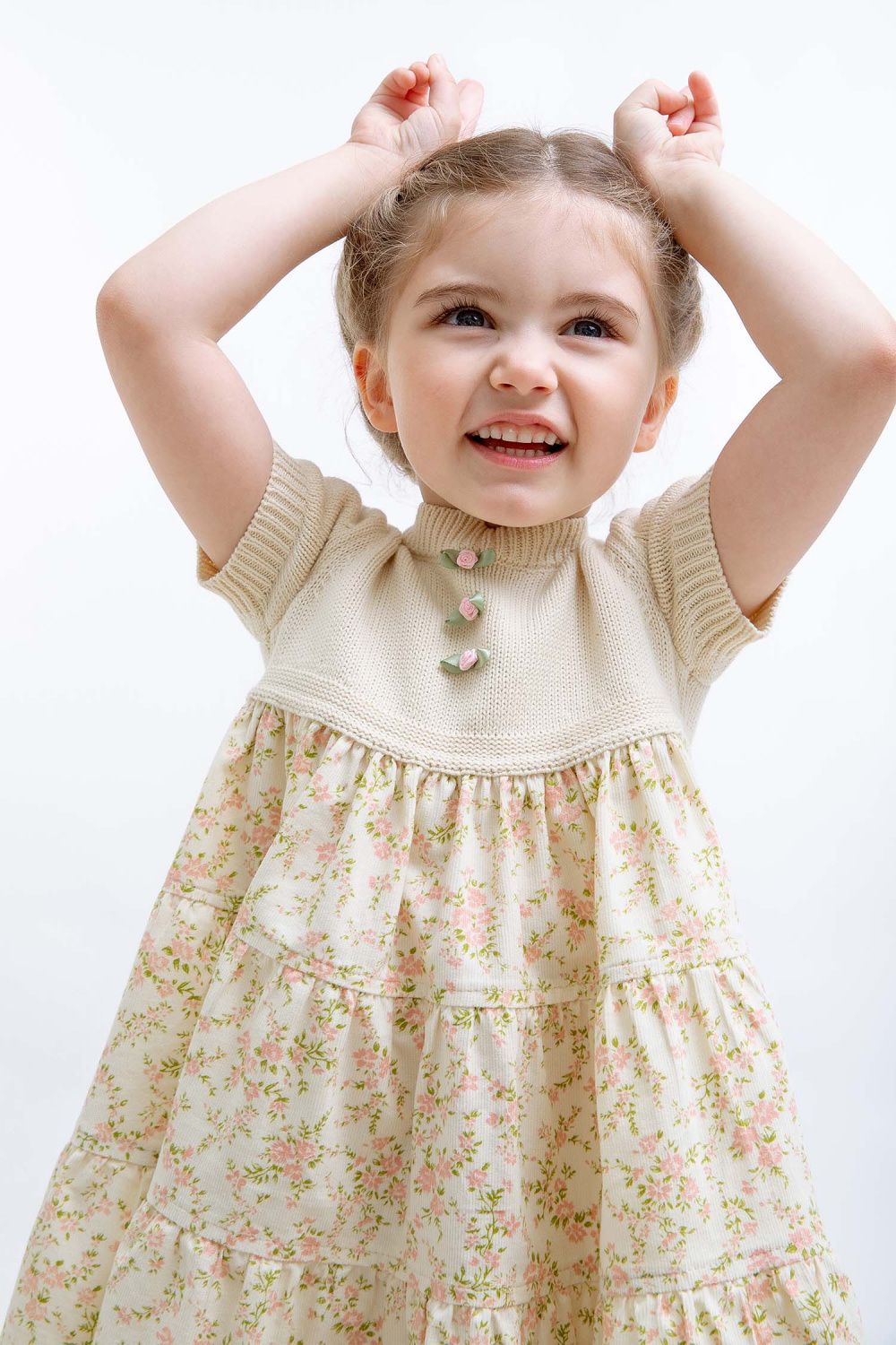 картинка Платье 2965Я-425-ВХВН (сливочно-розовая набивка) от магазина Маленькая Леди