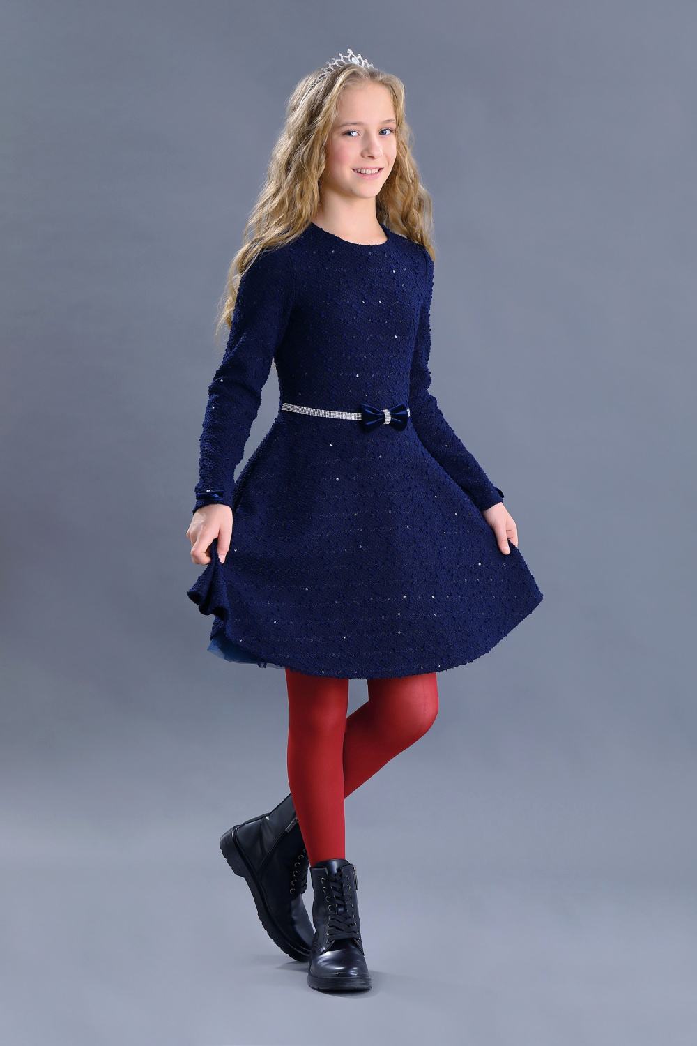картинка Платье нарядное 1680/5-121-ВПБ (синий) от магазина Маленькая Леди