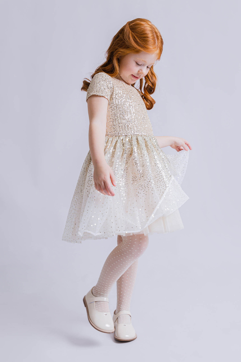 картинка Платье нарядное 2996/2-126-СПГ (золото) от магазина Маленькая Леди