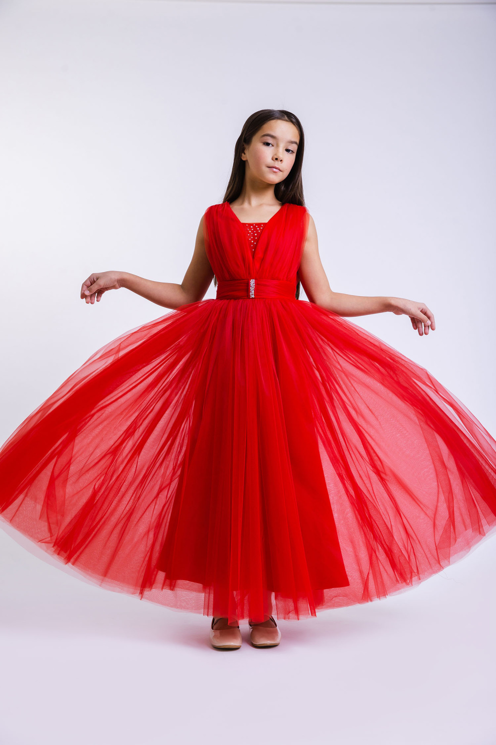 картинка Платье нарядное FSL-550-126-СМЕФ (красный) от магазина Маленькая Леди