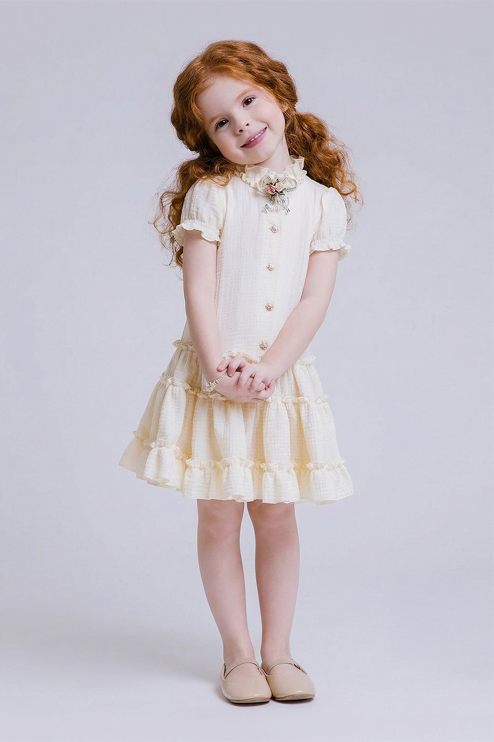 картинка Платье 1717/4-326-ВХМ (сливочный) от магазина Маленькая Леди