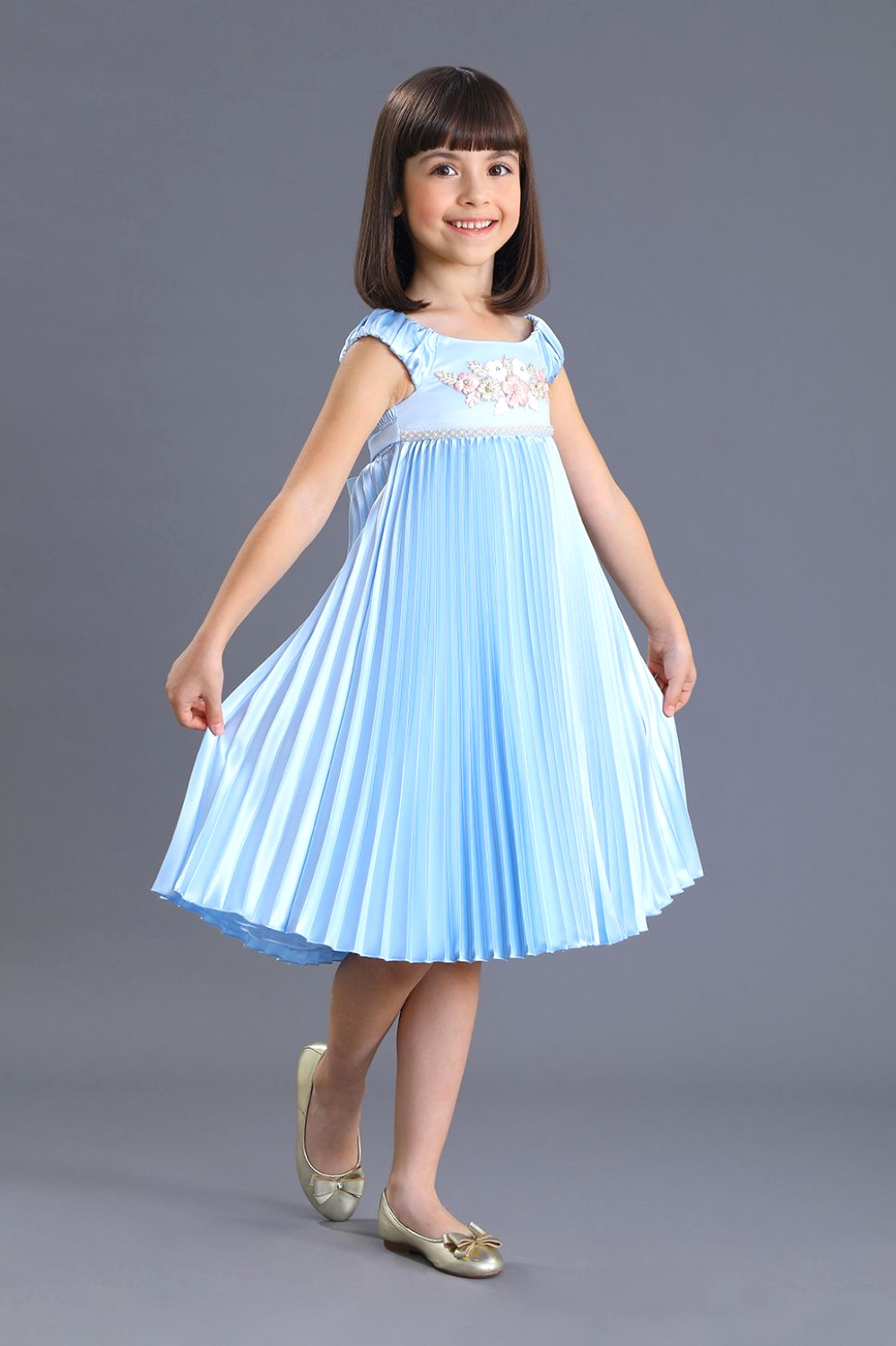 картинка Платье нарядное 1964-119-ВПА (голубой) от магазина Маленькая Леди