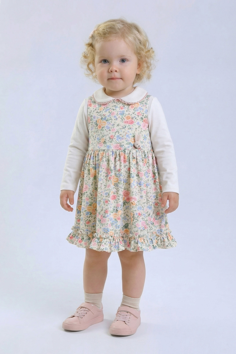 картинка Сарафан 2967/1Я-425-ТХФ (молочная набивка “розы”) от магазина Маленькая Леди