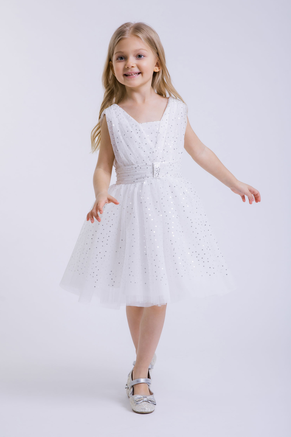 картинка Платье нарядное FSL-550/2-126-СПГ (серебро) от магазина Маленькая Леди