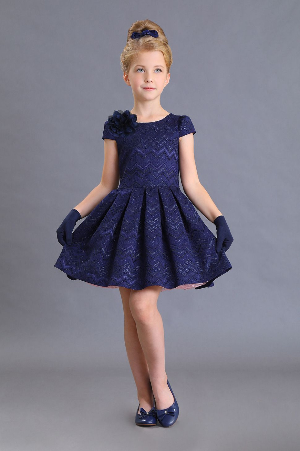 картинка Платье нарядное FSL-009/3-119 (синий) от магазина Маленькая Леди