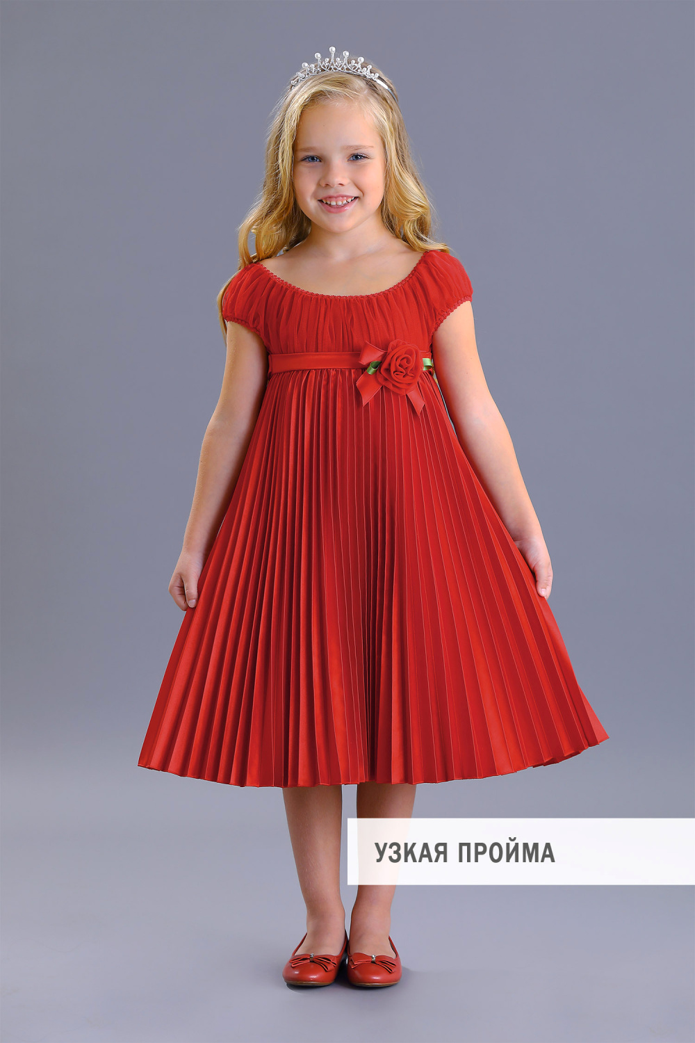 картинка Платье нарядное 1425/2-121-ВХА (красный) от магазина Маленькая Леди