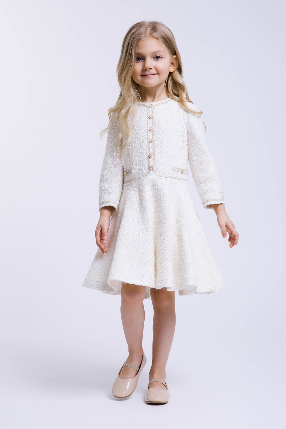 картинка Платье нарядное 2941/1-126-ВПБХ (молочный) от магазина Маленькая Леди