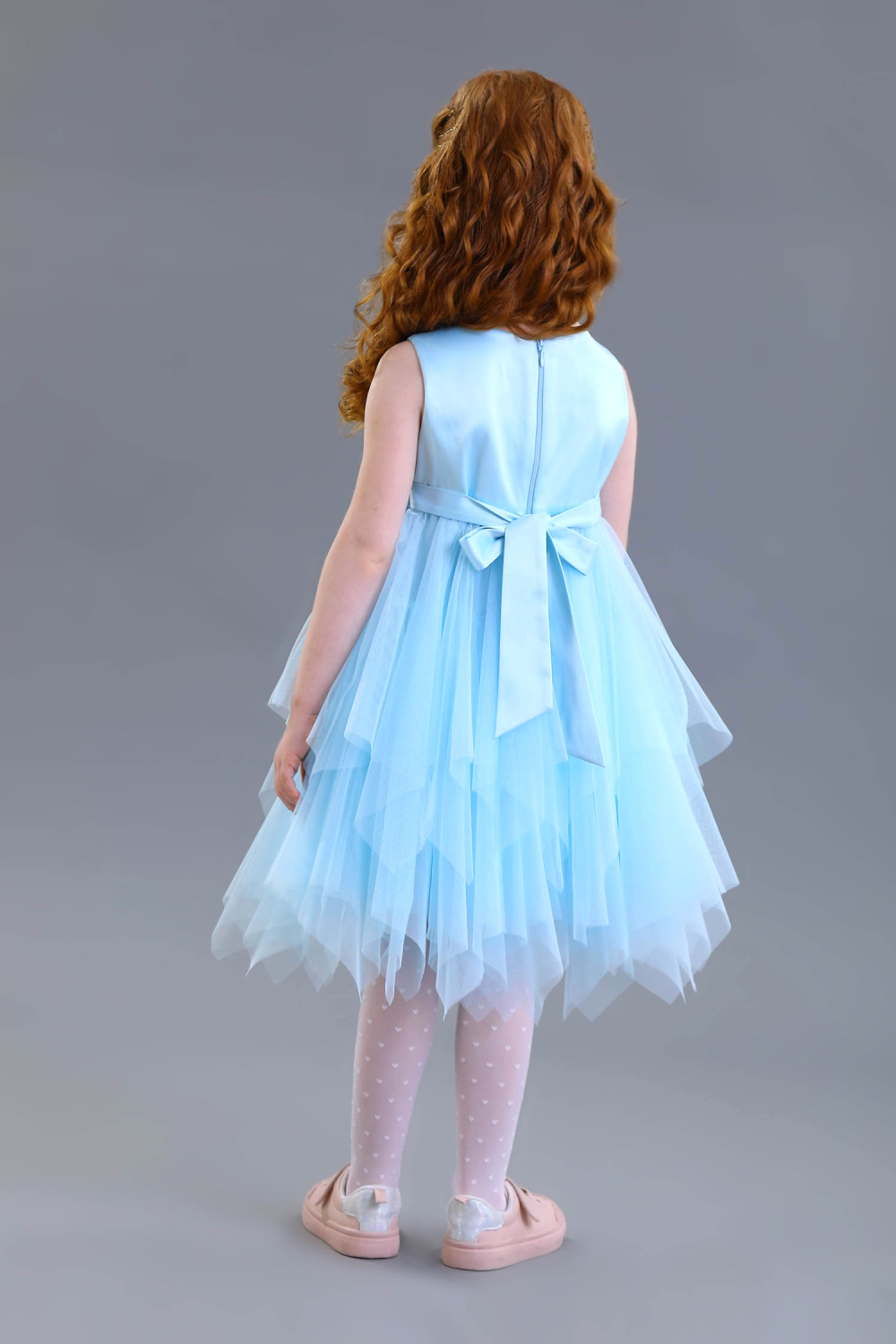 Нарядное Платье нарядное для девочки из атласа, цвет 