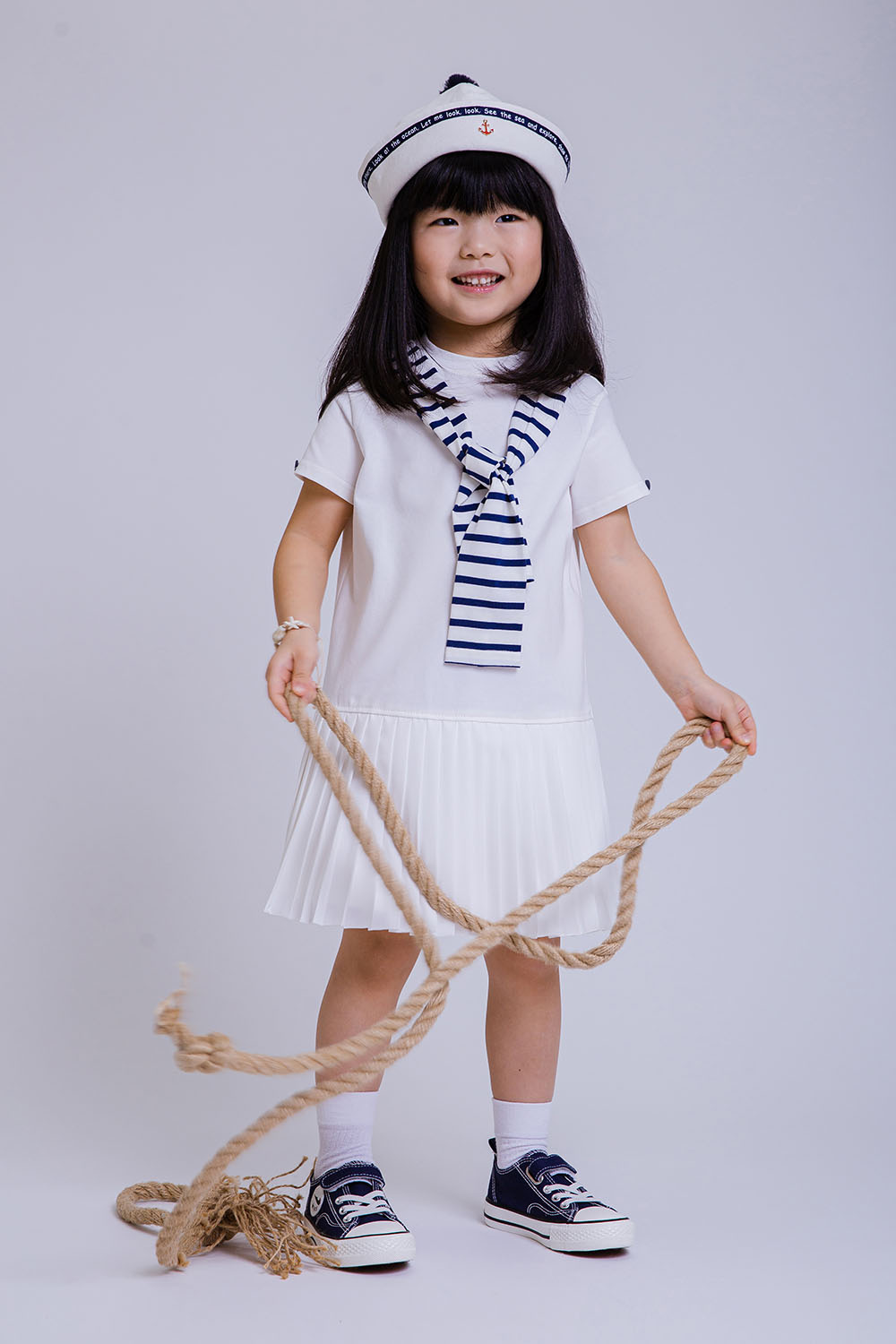 картинка Платье 3008-326-ТХК-200 (молочный отд синий) от магазина Маленькая Леди