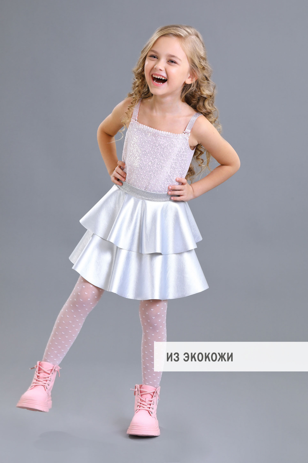 картинка Юбка 2375-122-ВК-П (серебро) от магазина Маленькая Леди