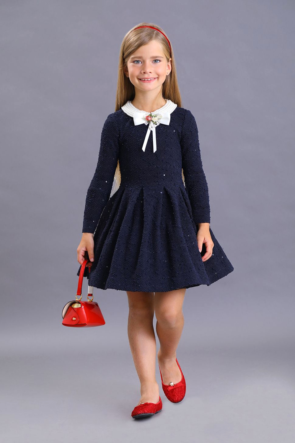 картинка Платье нарядное 1680/3-120-ВПБ (синий) от магазина Маленькая Леди