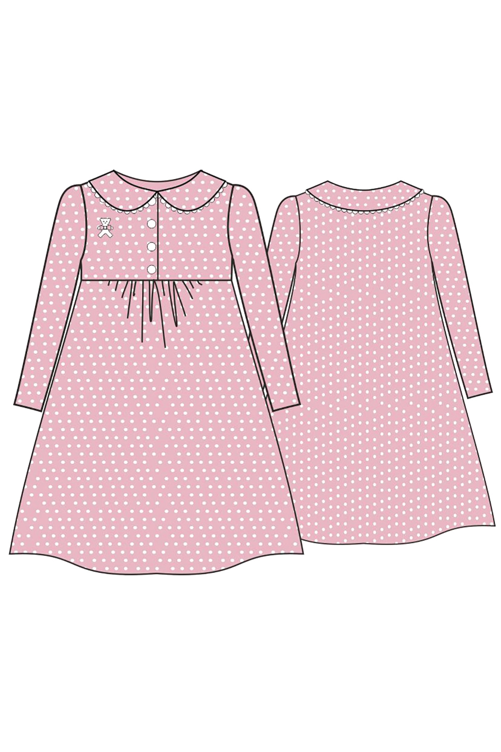  Сорочка для девочки из трикотажа хлопкового, цвет 