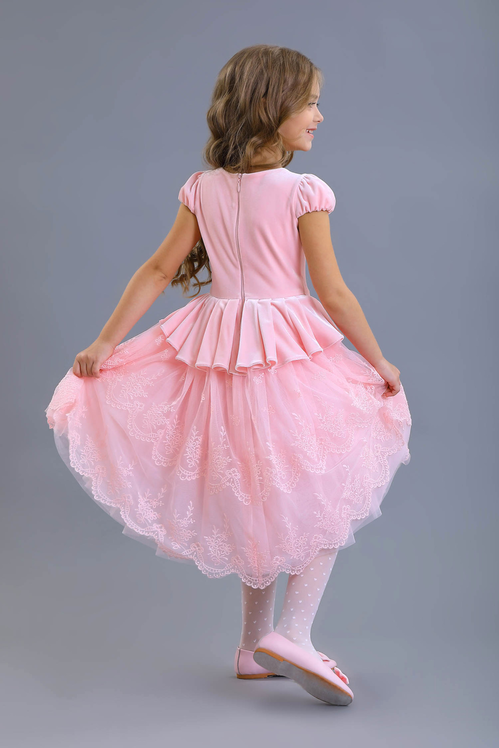 Нарядное Платье нарядное для девочки из бархата, цвет 