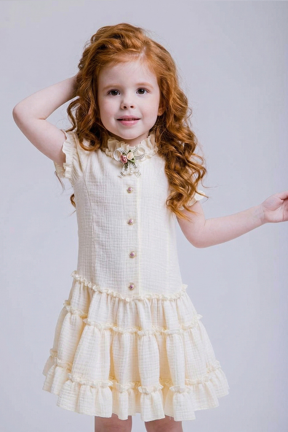 картинка Платье 1717/4Я-326-ВХМ (сливочный) от магазина Маленькая Леди