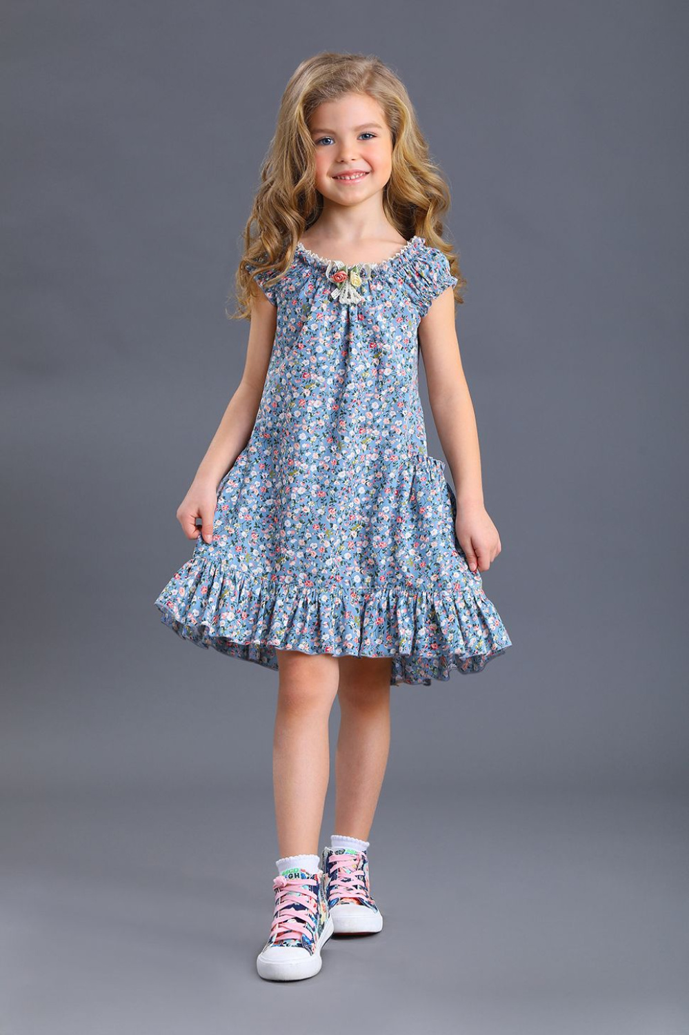 картинка Платье 2018-319-ВХН ЦВ (серо-голубой) от магазина Маленькая Леди