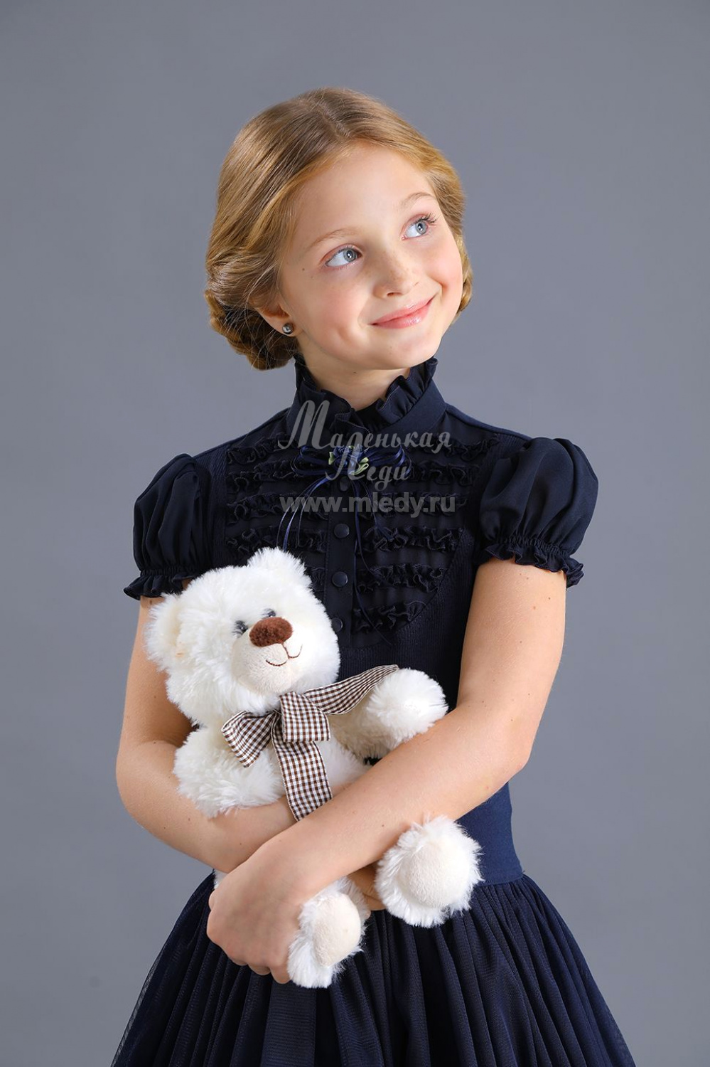  Блузка с коротким рукавом для девочки из трикотажа хлопкового, цвет 