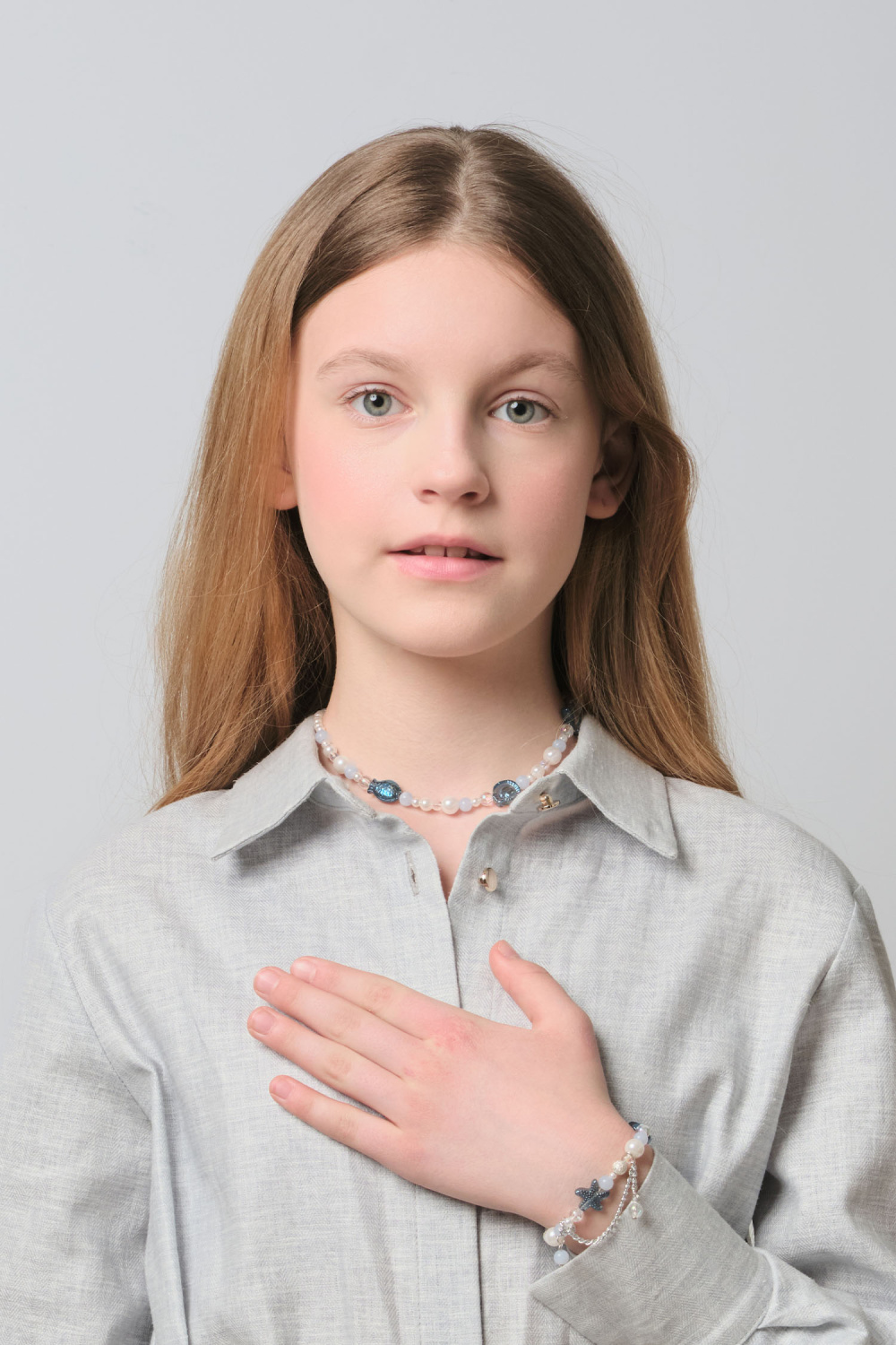 картинка Колье 12620чк31 (голубой) от магазина Маленькая Леди