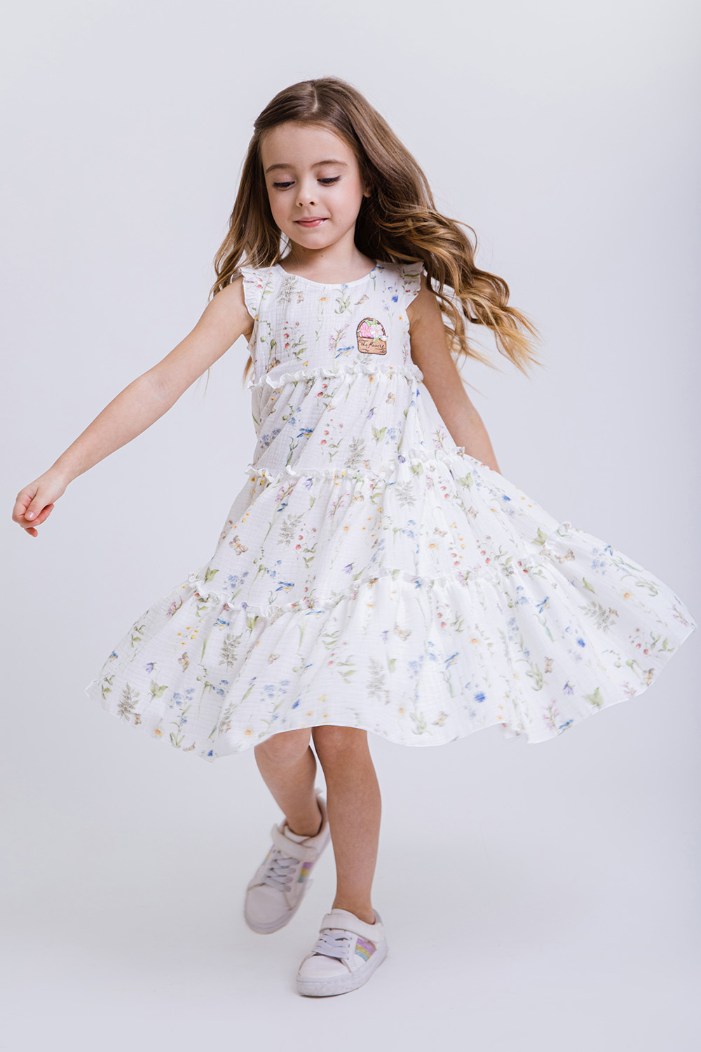 картинка Платье FSL-565-326-ВХМН (молочная набивка) от магазина Маленькая Леди