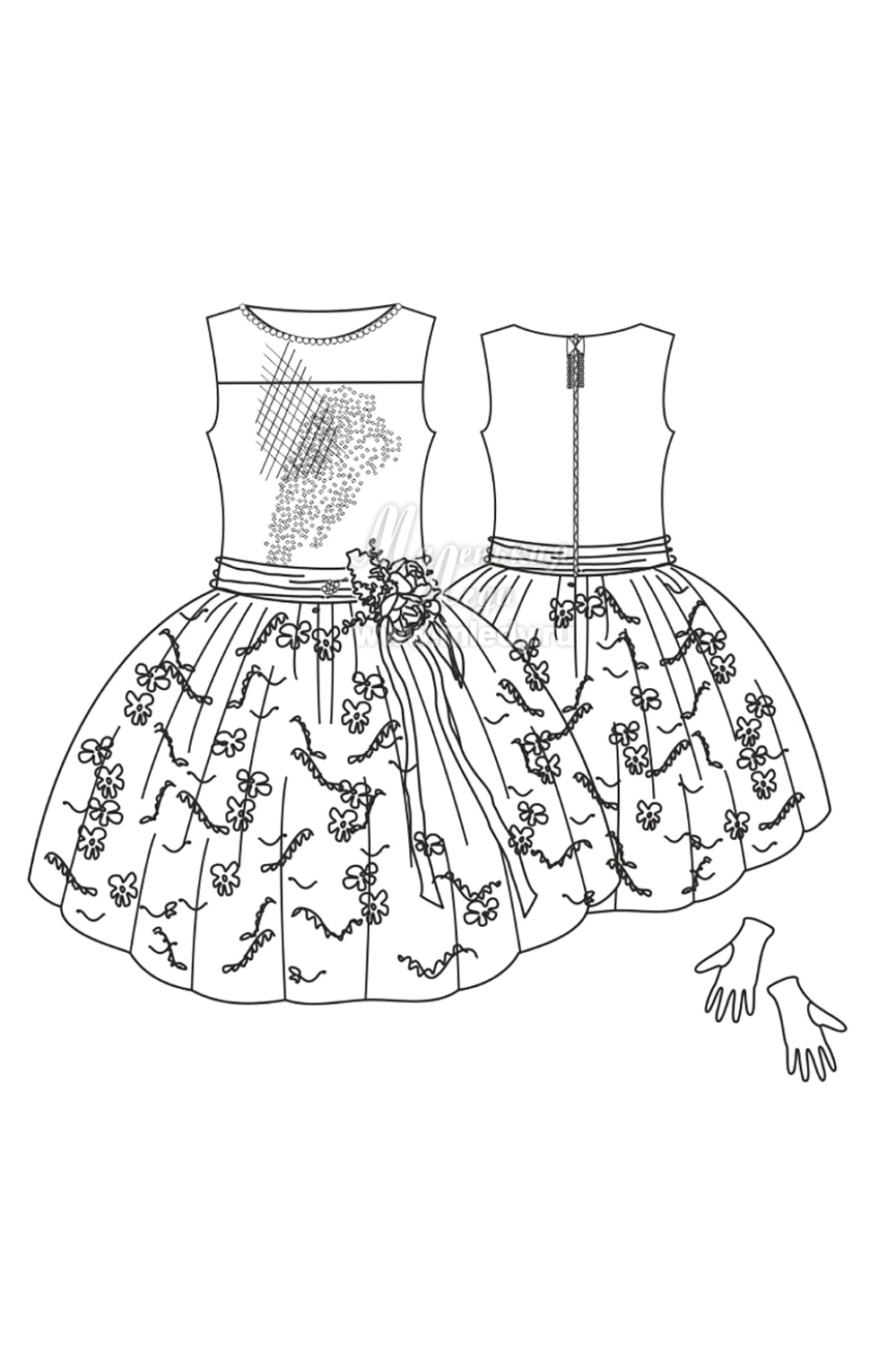 Платье нарядное для девочки из пайеток, цвет 